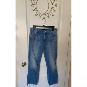 Mother Jean Insider Crop Step Fray When Sparks Fly